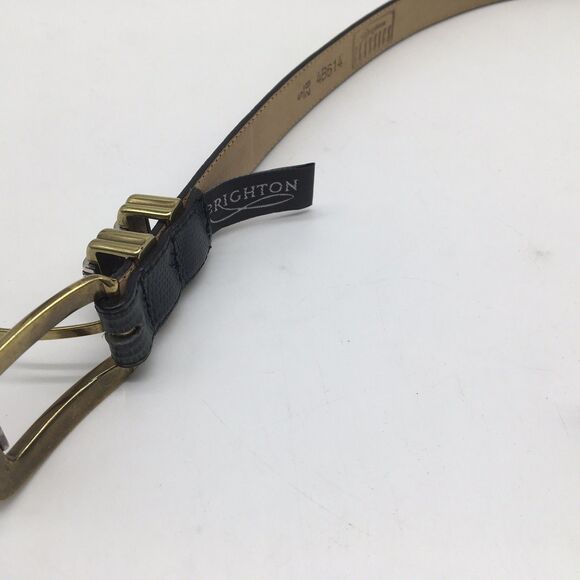 Vintage Brighton Belt Size Small 4B614 4B603 Black Snake With Gold Silver Buckle - Picture 6 of 8